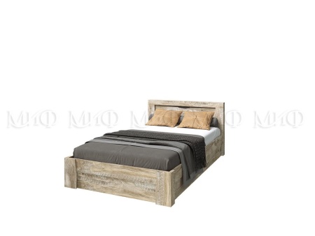 Кровать Ройс (Ш-1267 x В-800 x Г-2138 мм/Спальное Место 1200 x 2000 мм) Дуб Юкон/Бетон Темный