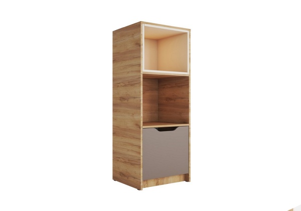 Стеллаж Rich СЖ-002 дуб крафт золотой / миндаль / глиняный серый